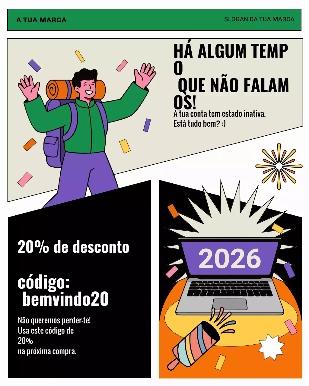 Promoção de desconto moderna e colorida