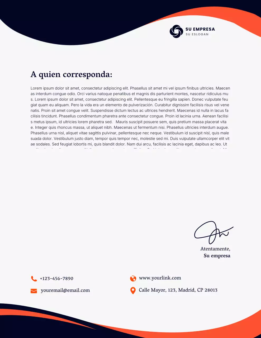 Membrete comercial profesional de la Marina