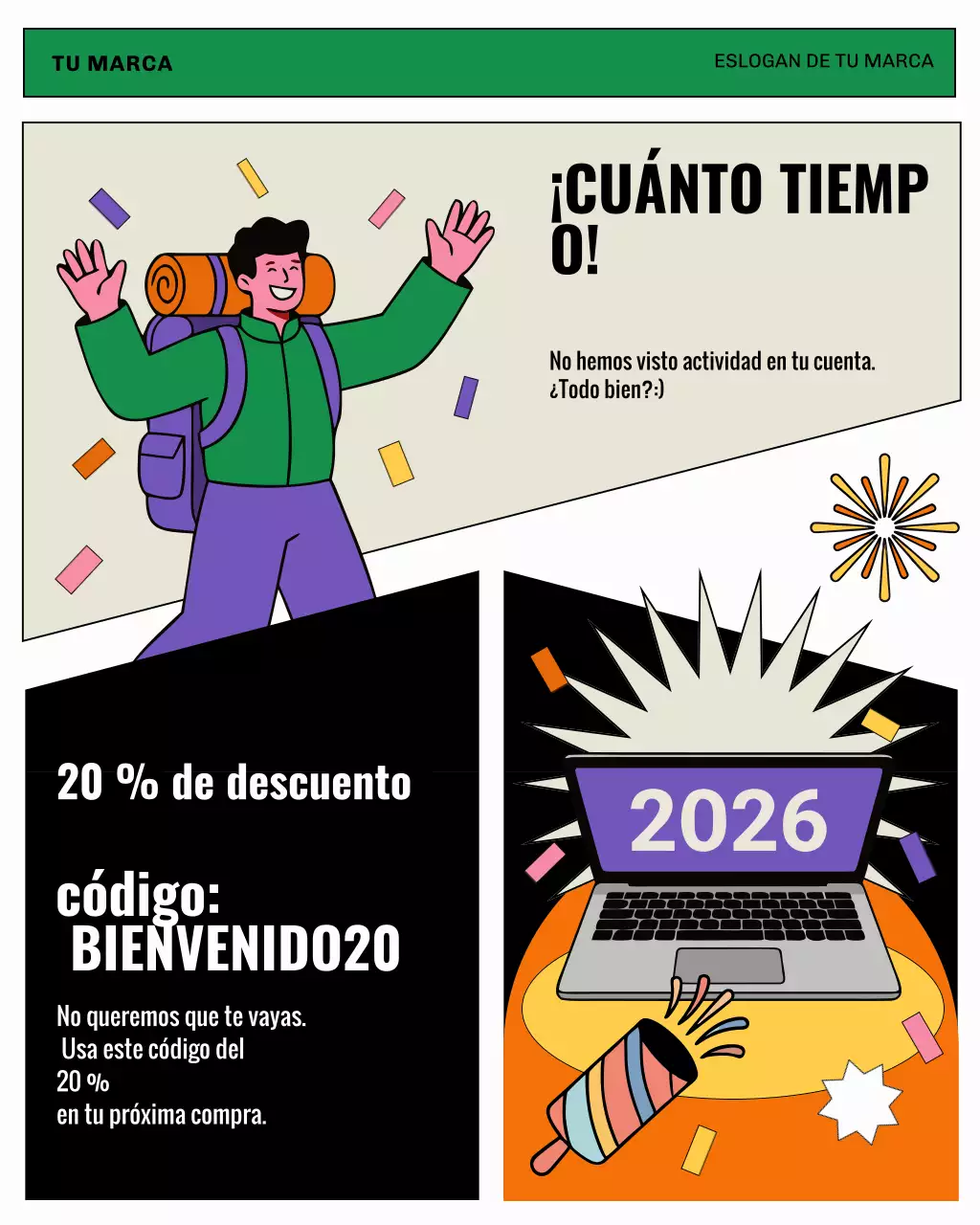 Promoción de descuento moderna y colorida