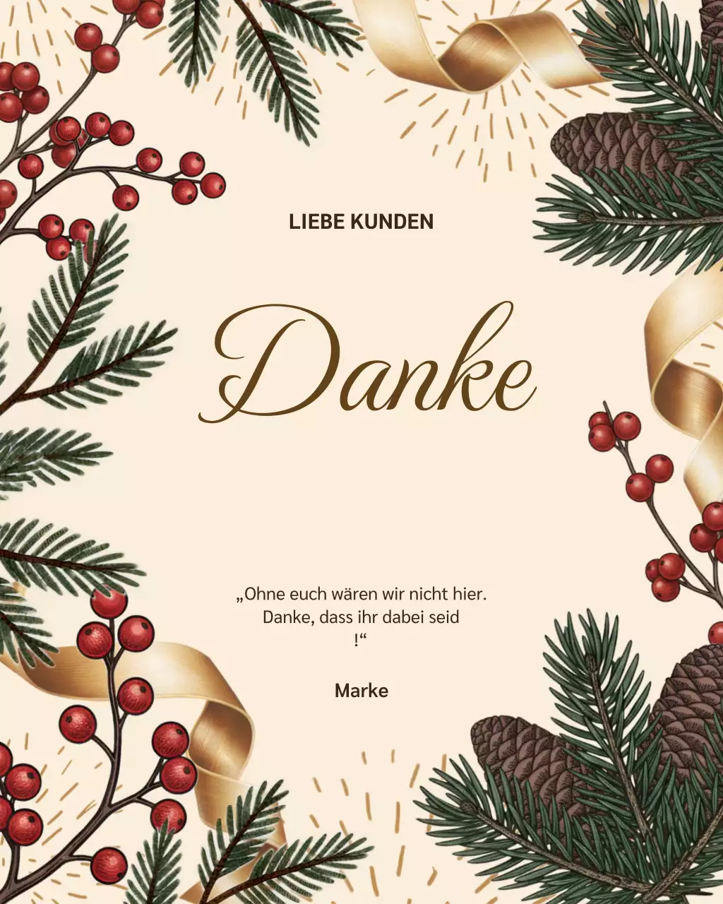 Beige-botanische Dankeskarte (Instagram-Post)