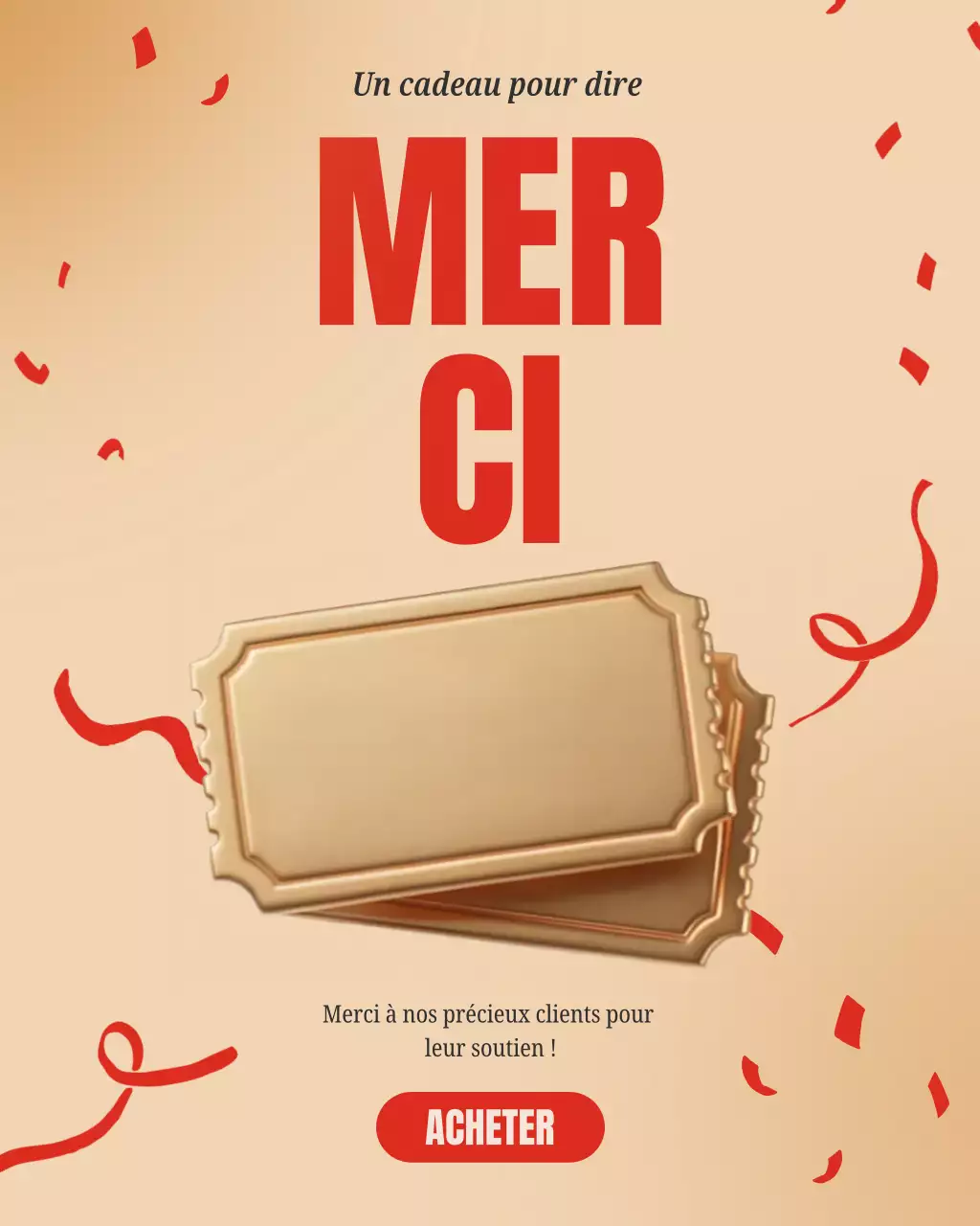 Publication Instagram de remerciements pour une promotion beige moderne