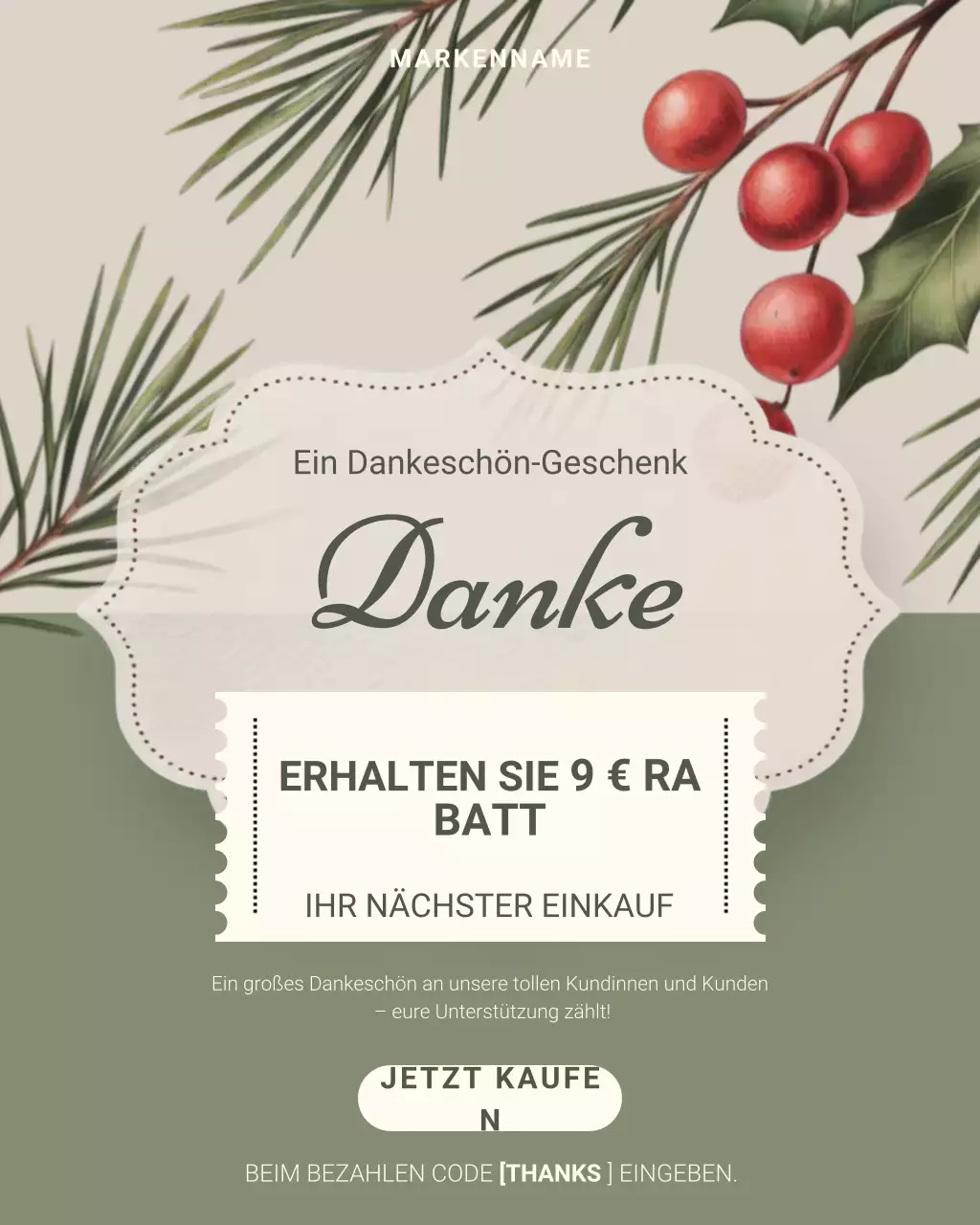 Beige Elegant Dankeschön-Instagram-Post