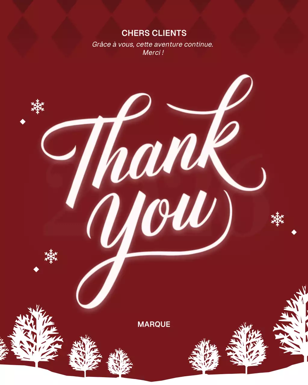 Publication Instagram élégante et noire de remerciements