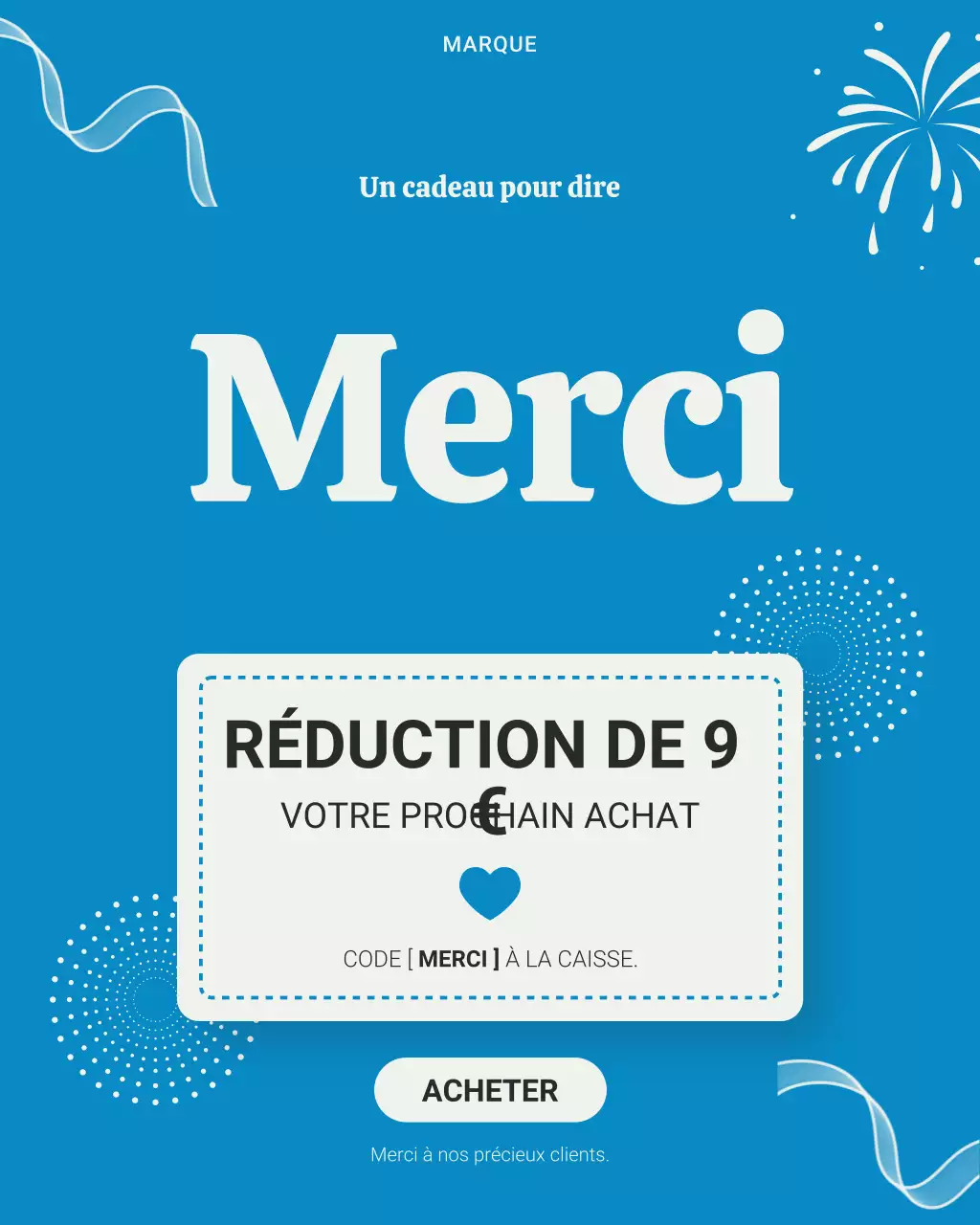 Publication Instagram promotionnelle de remerciements Blue Modern