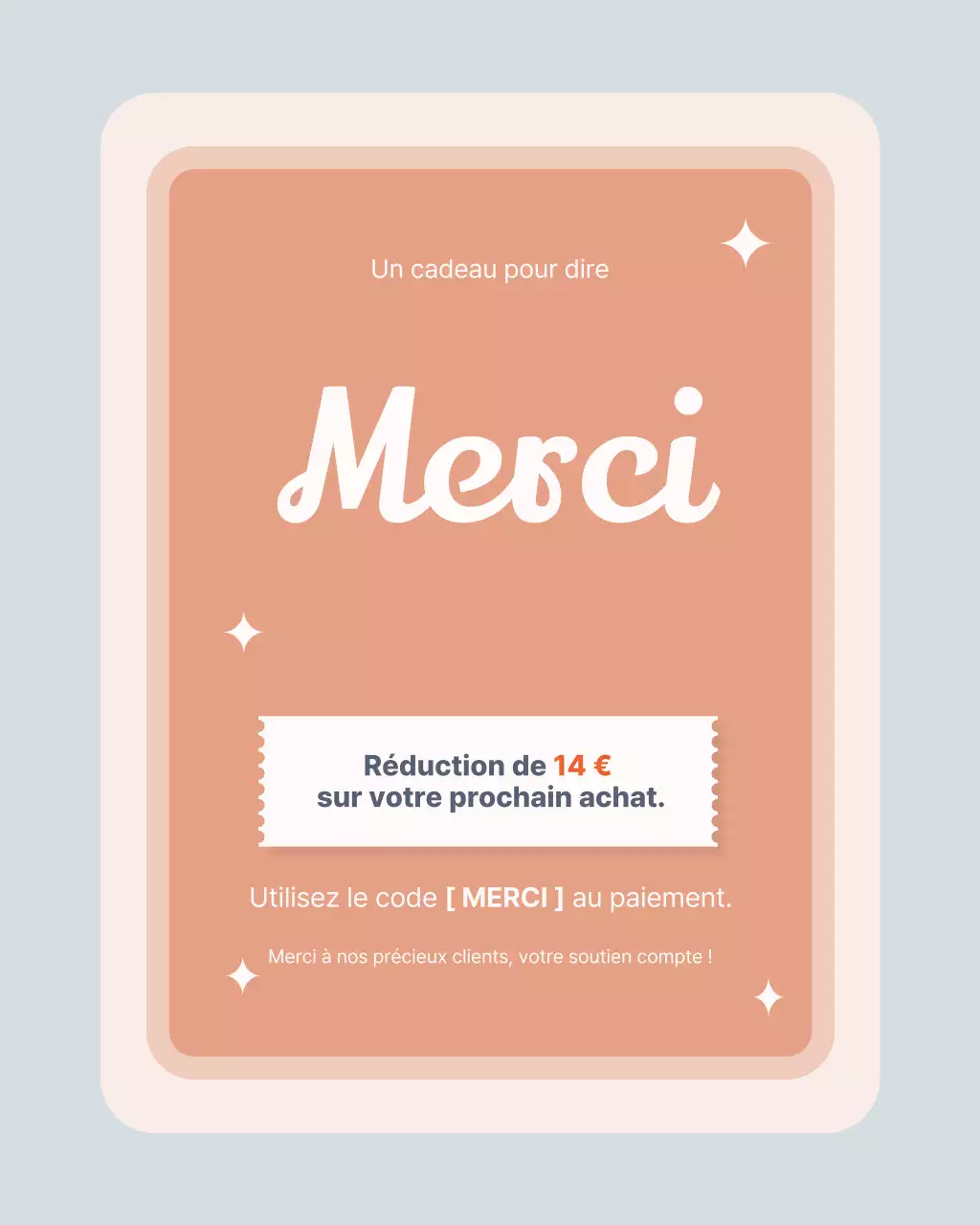 Publication Instagram de remerciements Coral Modern