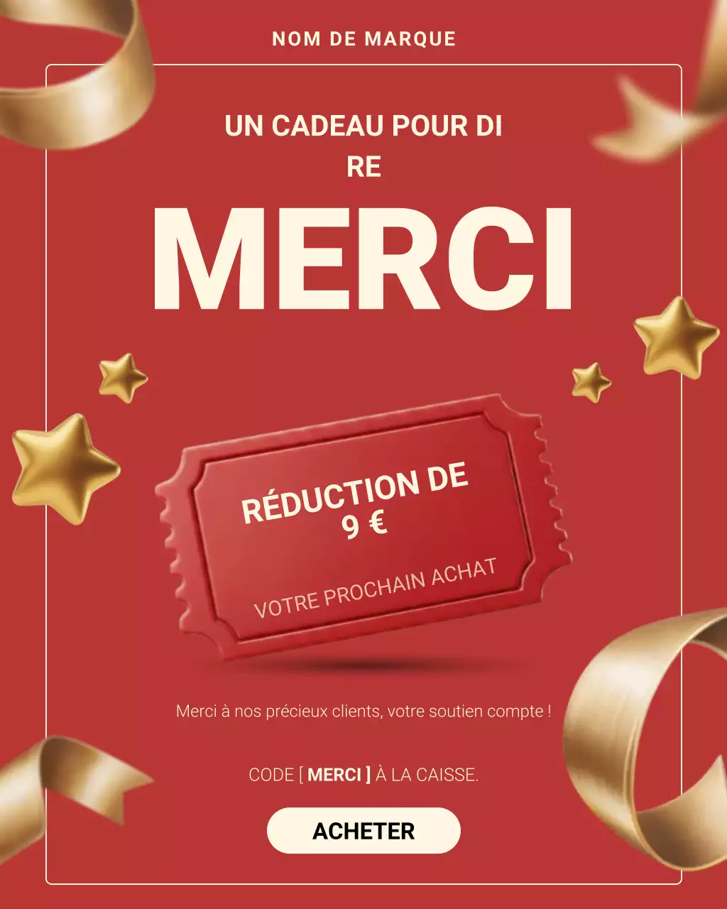 Publication Instagram promotionnelle Red Modern Thank You