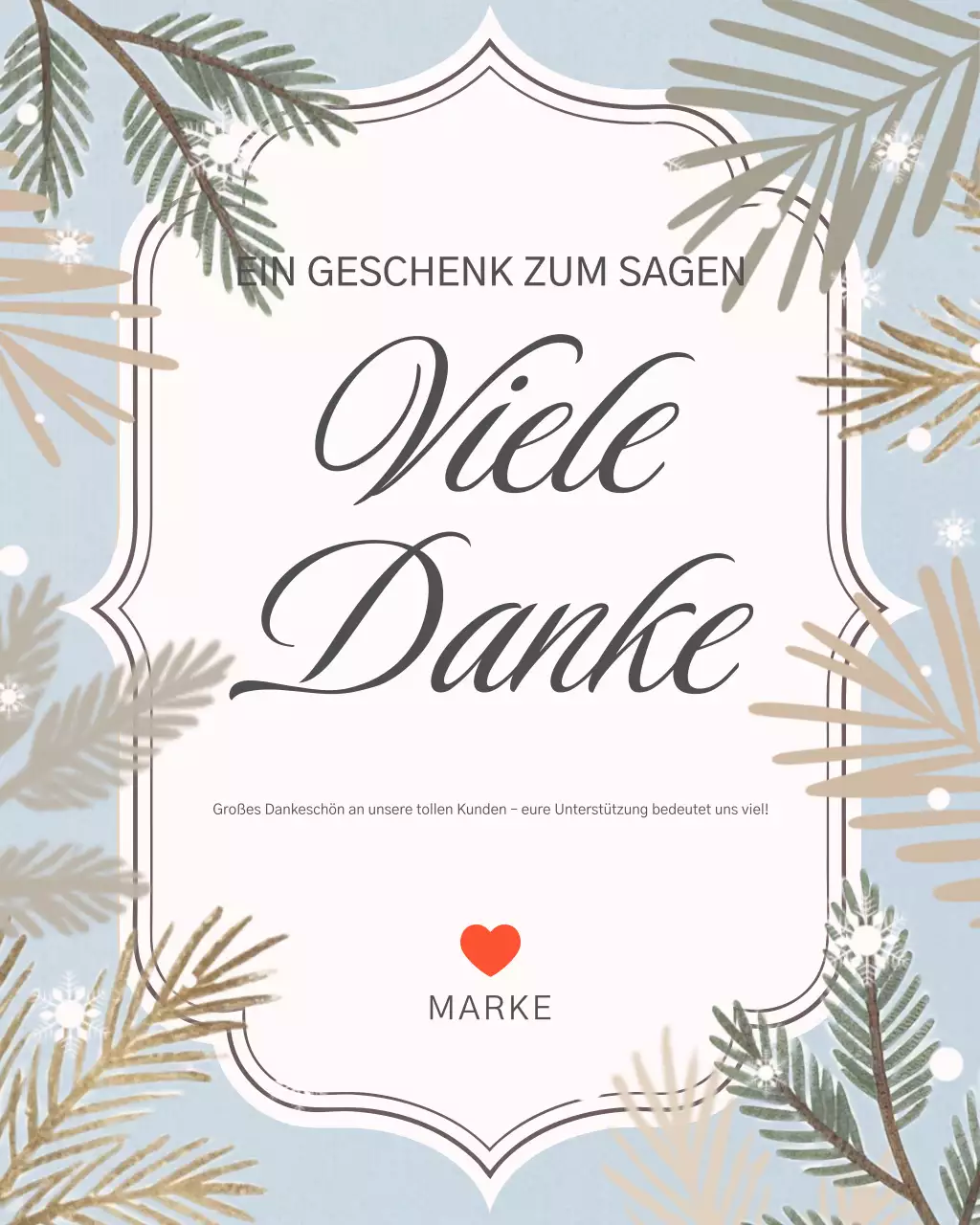 Elegante beige Dankeskarte (Instagram-Post)