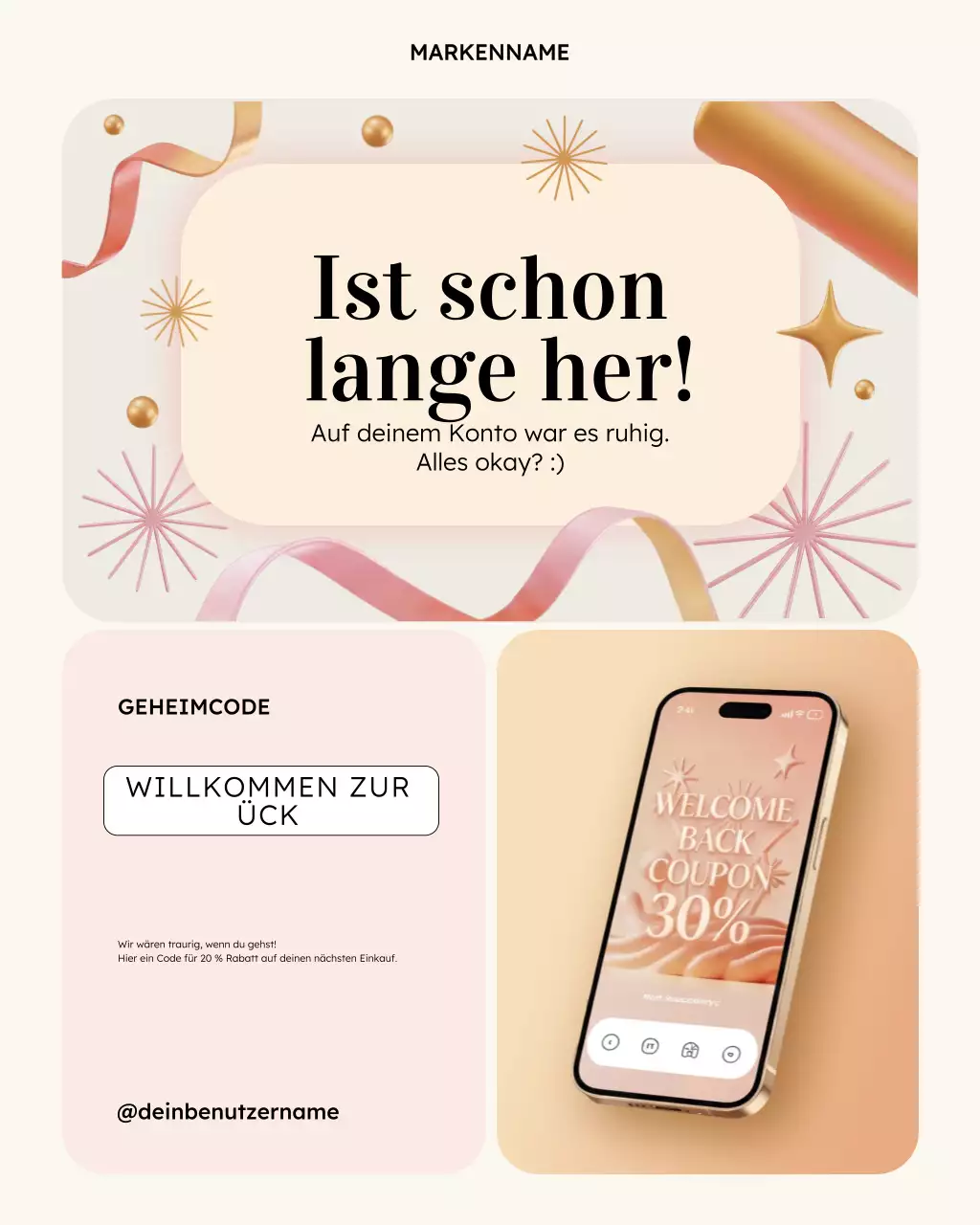 Beige Modern Rabattaktion