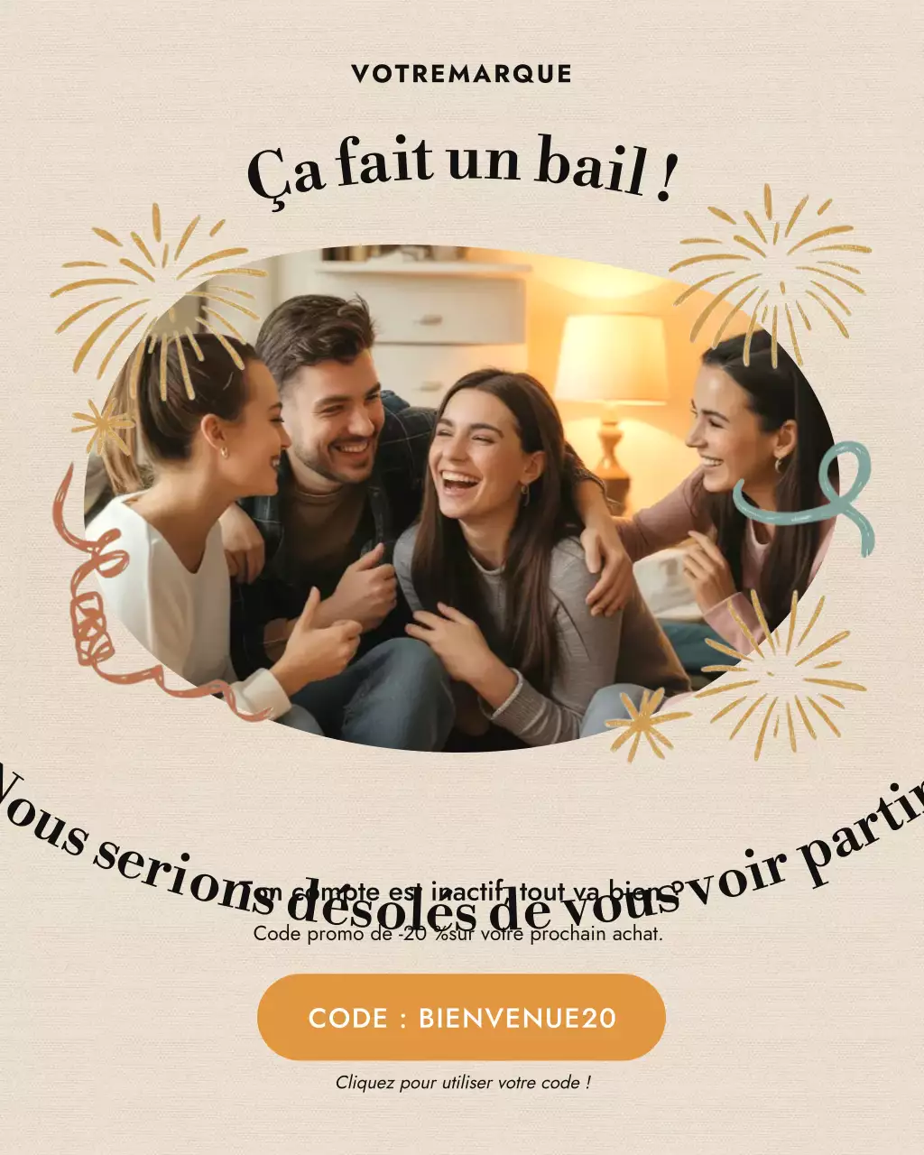 Promotion moderne beige et orange
