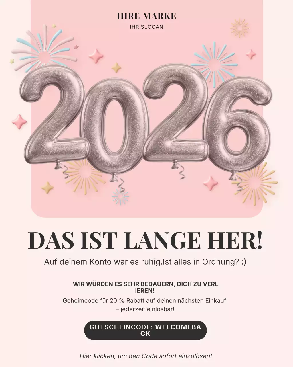 Pink Modern Kundenaktion