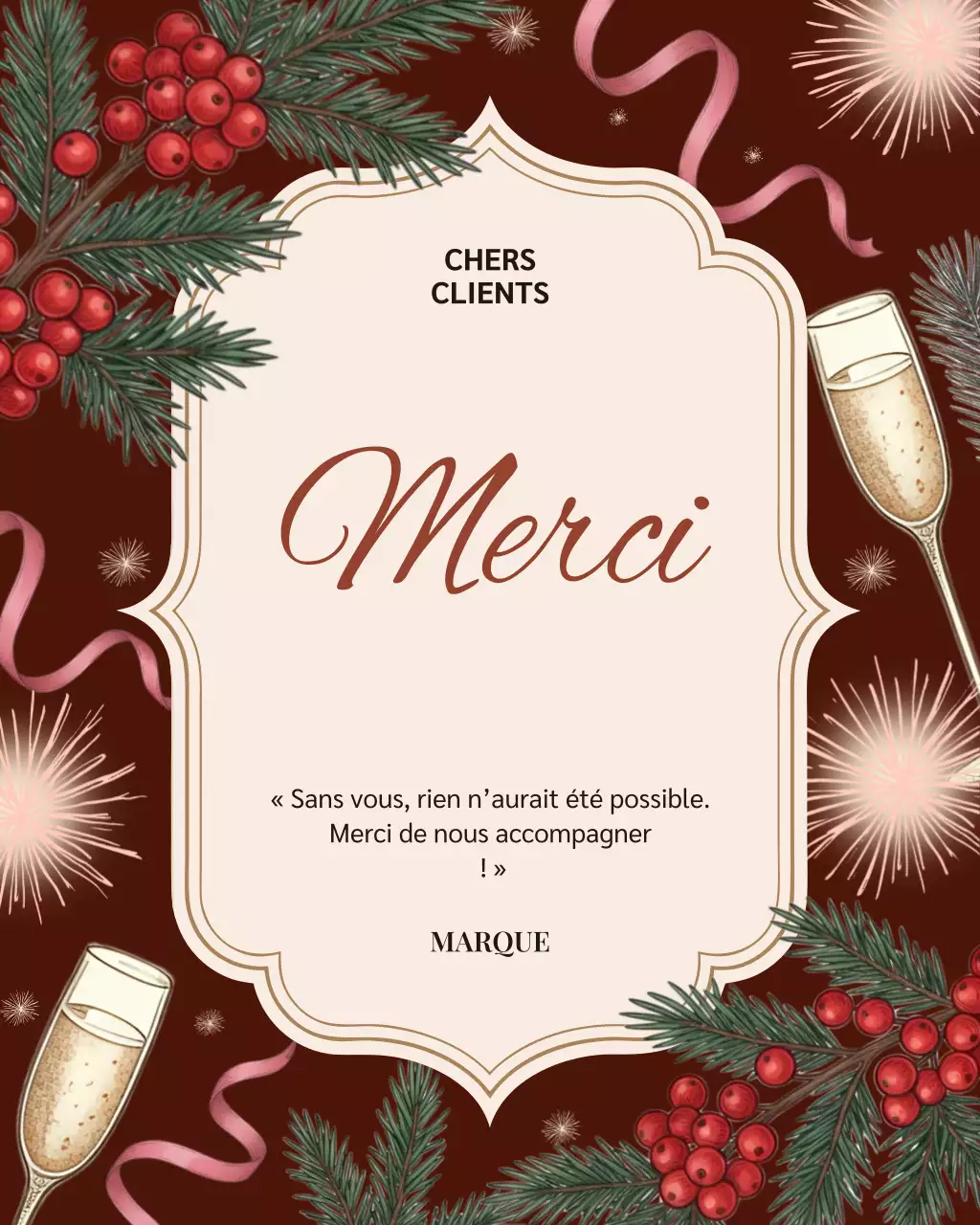 Carte de remerciement noire élégante - Publication Instagram