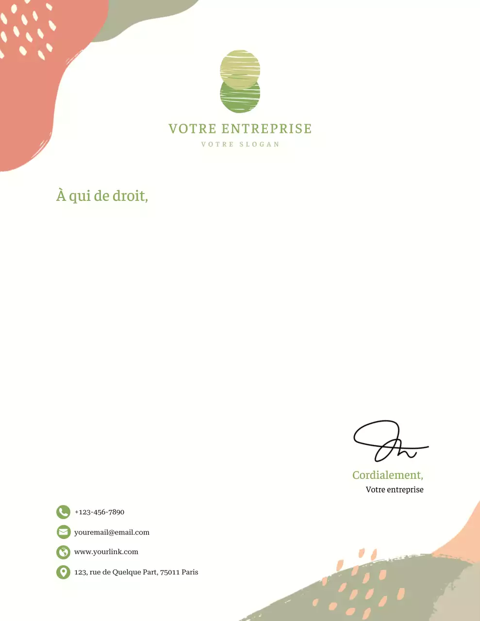 Papier à en-tête moderne et écologique pour entreprises