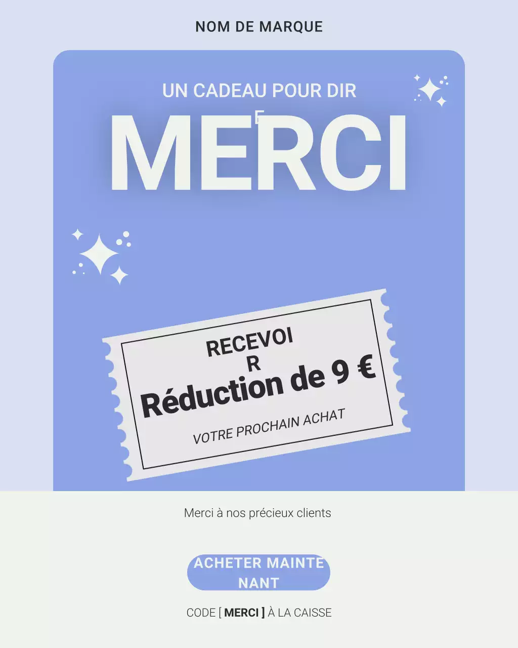 Publication Instagram promotionnelle de remerciements Blue Modern