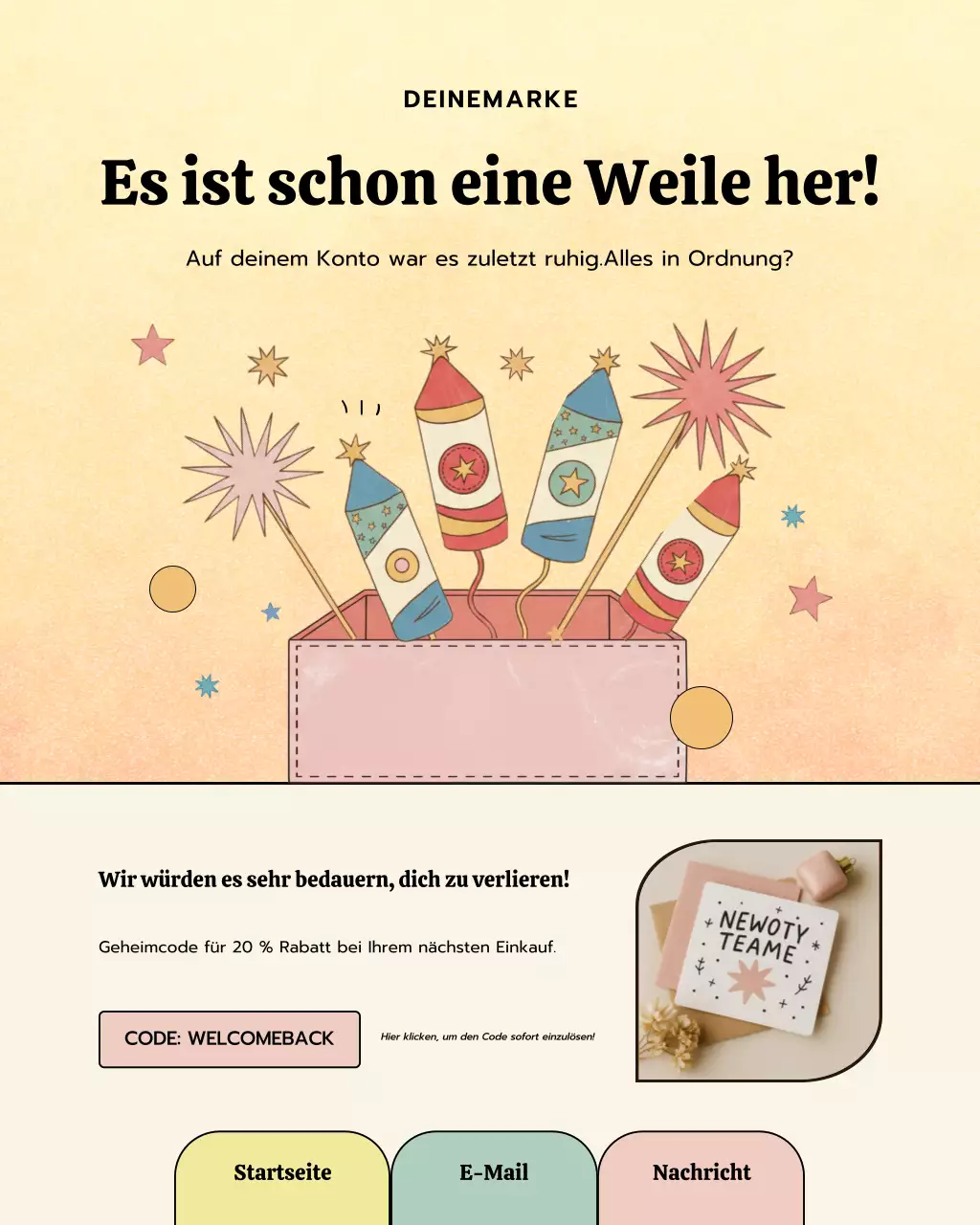 Gelbe Retro-Kundenaktion