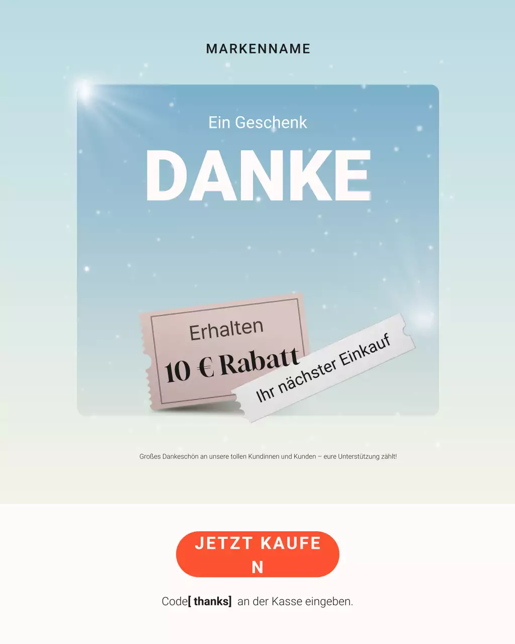 Blauer moderner Dankeschön-Werbe-Instagram-Post