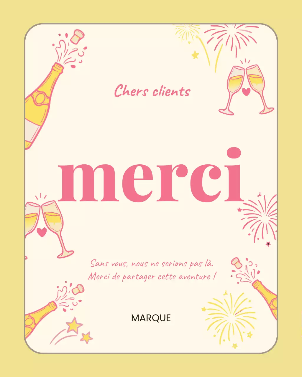 Carte de remerciement élégante beige - Publication Instagram