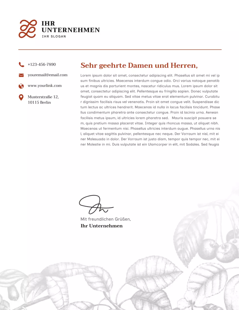 Elegantes weißes Geschäftsbriefpapier