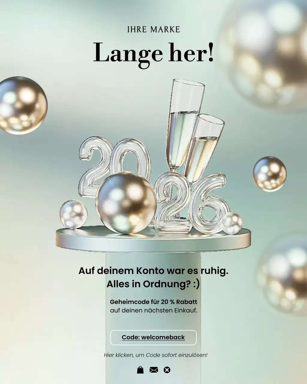 Silberne moderne Neujahrsaktion