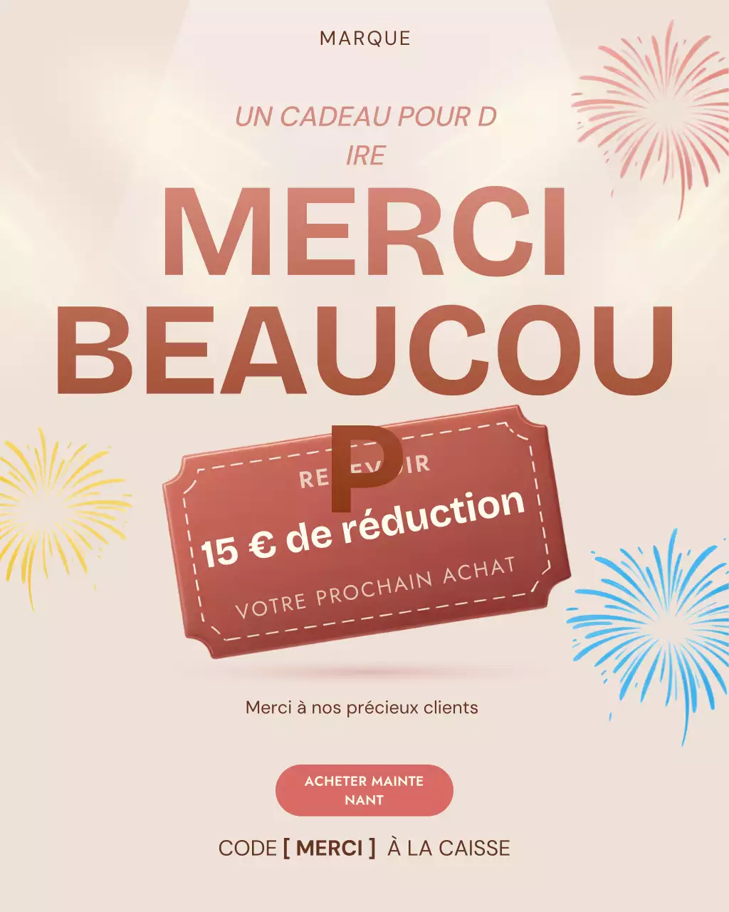 Publicité pour une vente de vêtements beiges modernes sur Instagram