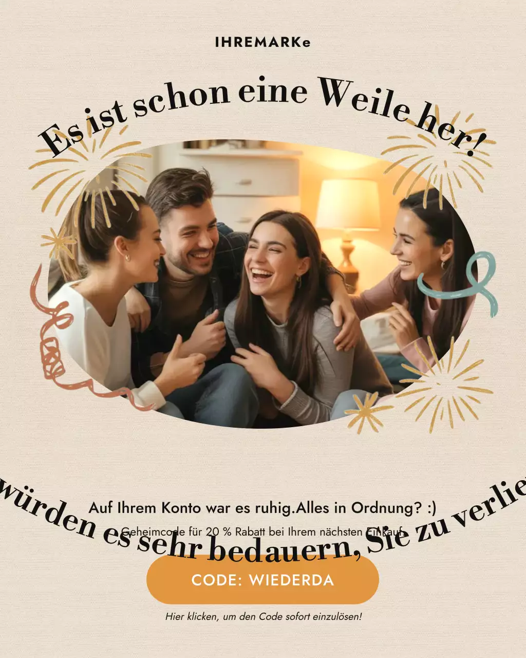 Moderne Rabattaktion in Beige und Orange