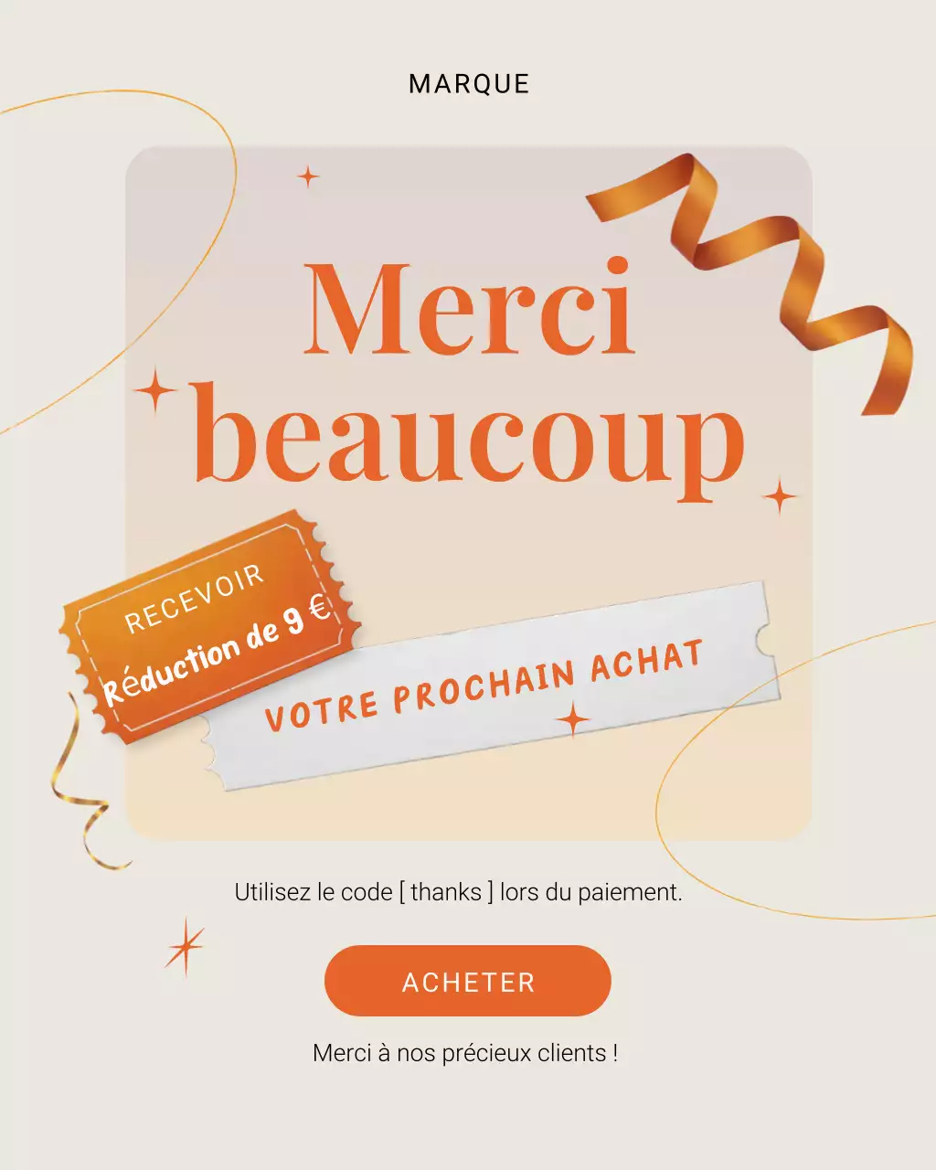 Publication Instagram de la promotion Orange Modern Discount