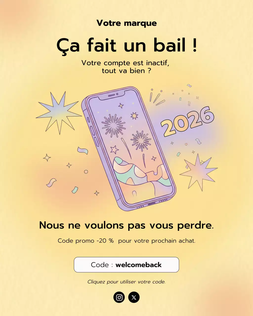 Promotion de réengagement moderne beige