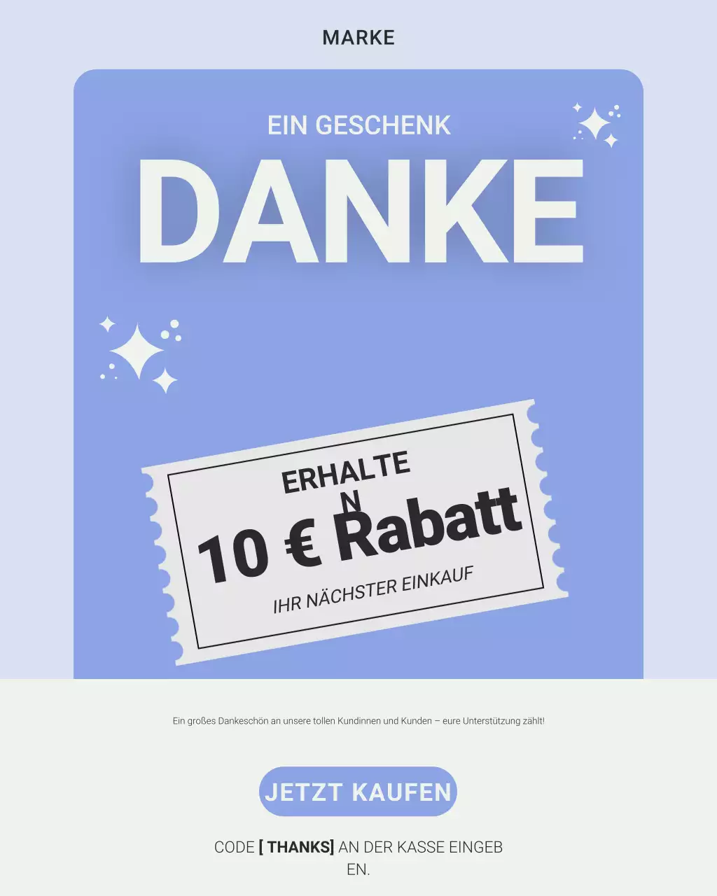 Blauer moderner Dankeschön-Werbe-Instagram-Post