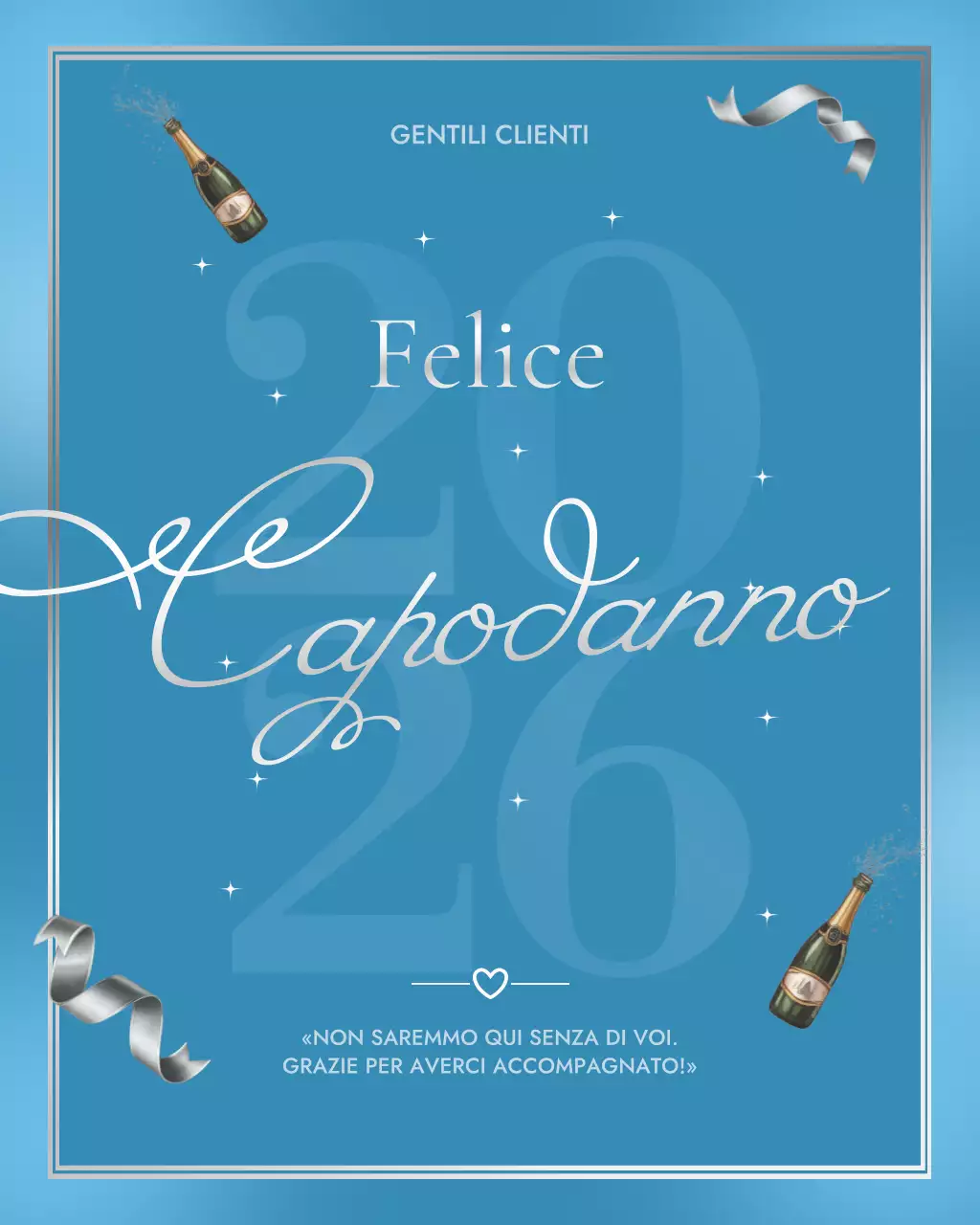 Post Instagram con biglietto di ringraziamento elegante blu