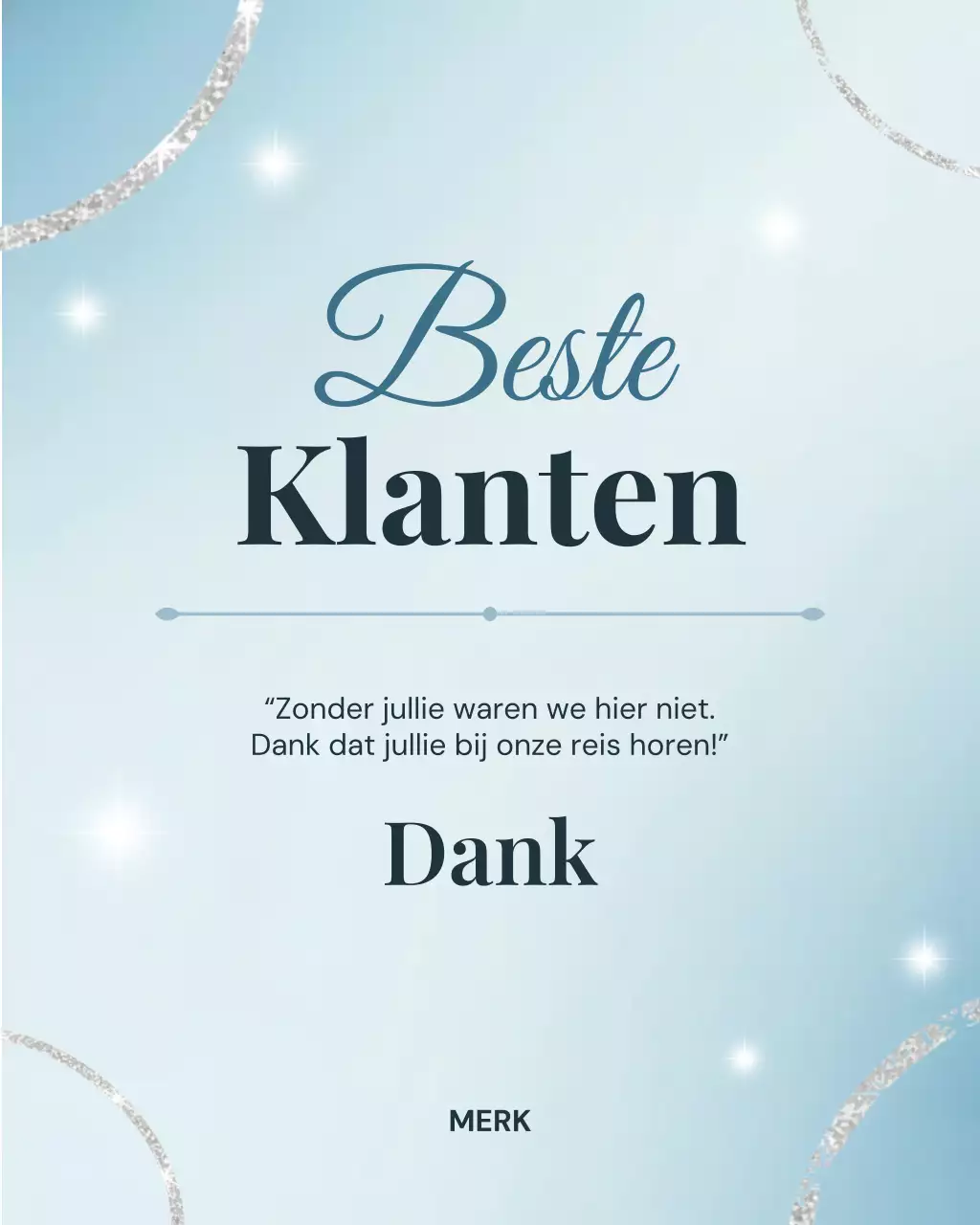 Blue Elegant Instagram-bericht met bedankje aan een klant