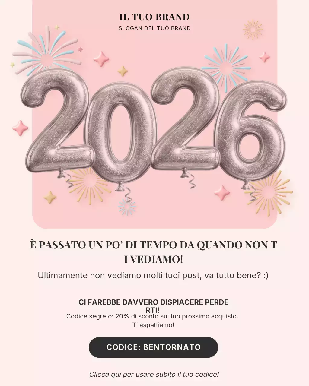 Promozione cliente moderna rosa