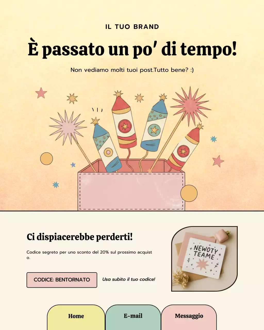 Promozione cliente retrò gialla