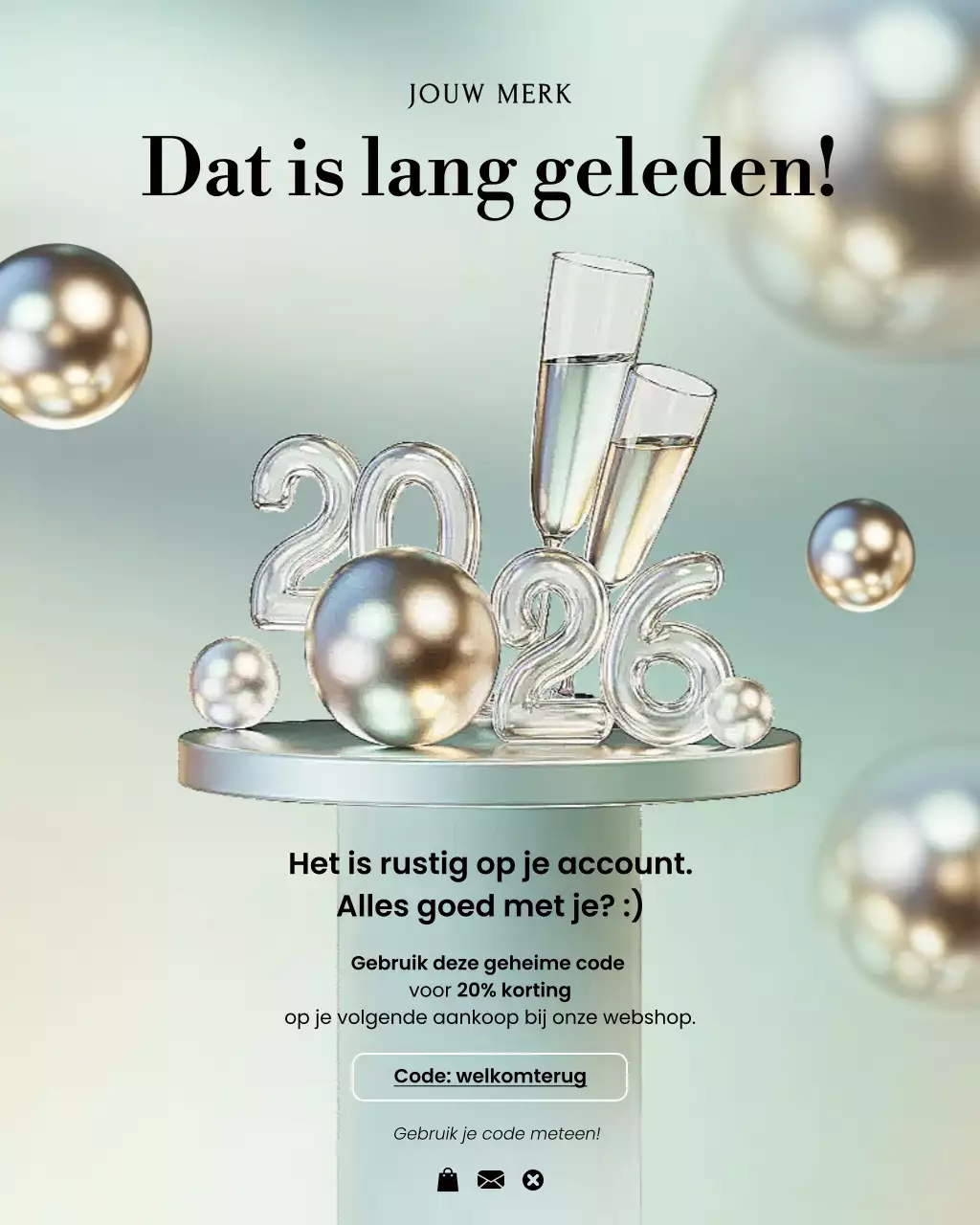 Zilveren Moderne Nieuwjaarsaanbieding