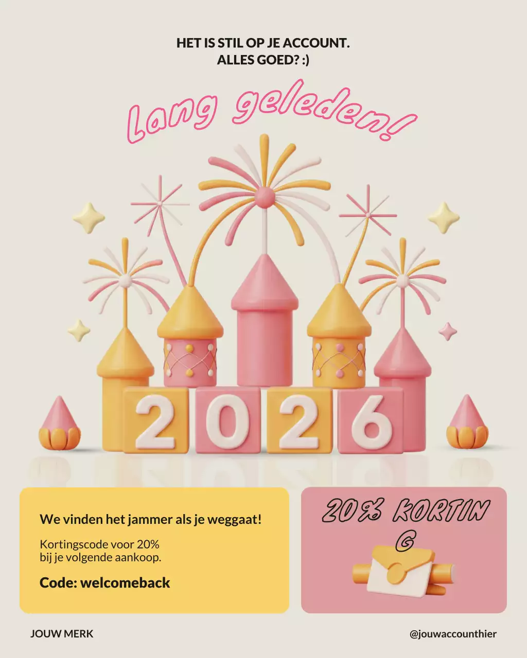 Roze moderne kortingsactie