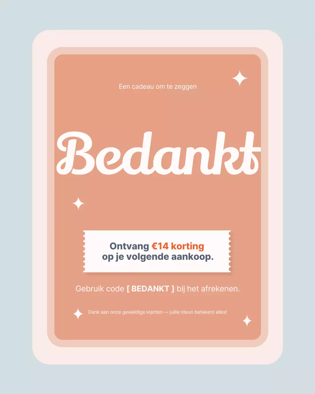 Coral Modern bedankactie Instagram-post