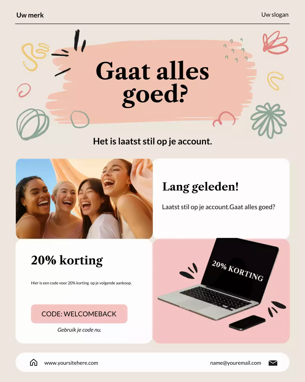 Beige speelse verlovingspromotie