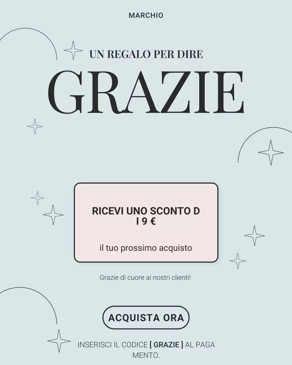 Post di ringraziamento su Instagram di Blue Minimal