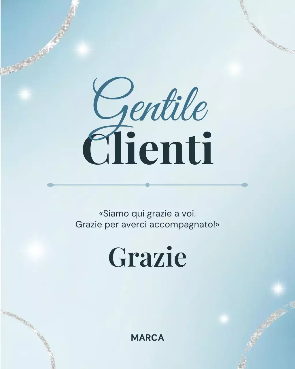 Post di ringraziamento per il cliente Blue Elegant su Instagram
