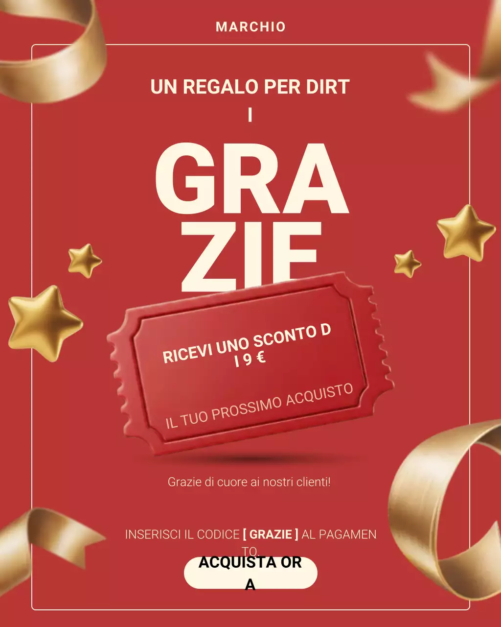 Post di Instagram di ringraziamento per la promozione Red Modern