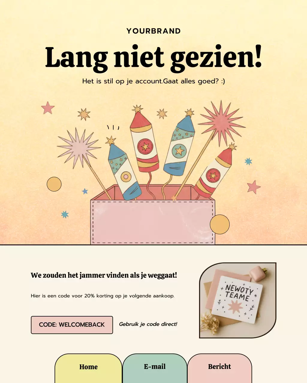 Gele retro klantenpromotie