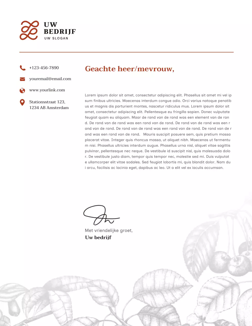 Wit, elegant briefpapier voor zakelijke doeleinden