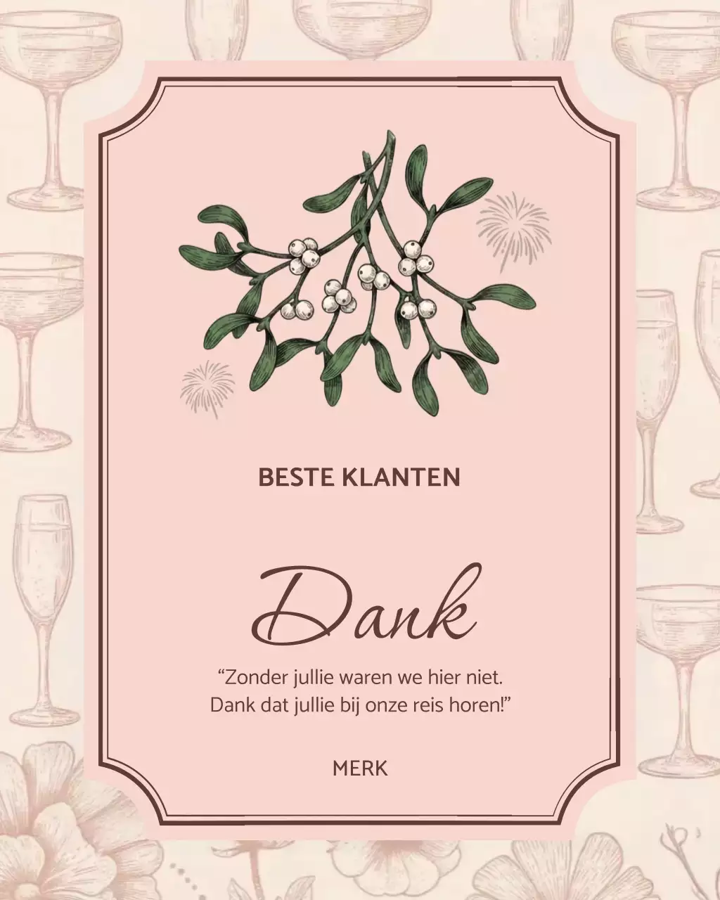 Instagram-post met botanische bedankkaart