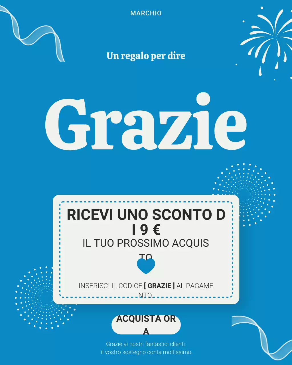 Post di Instagram di ringraziamento per la promozione Blue Modern