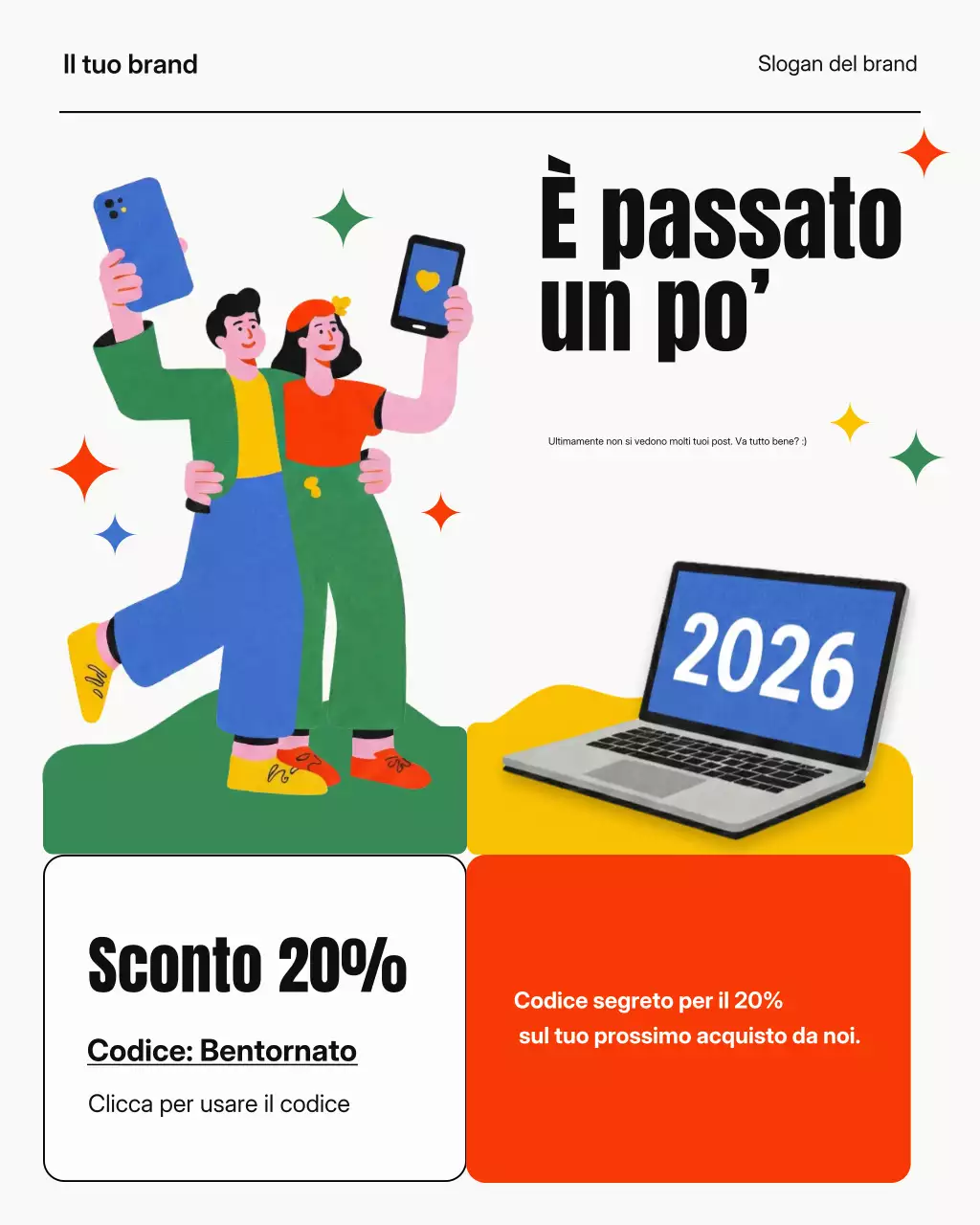 Promozione sconto moderna e colorata