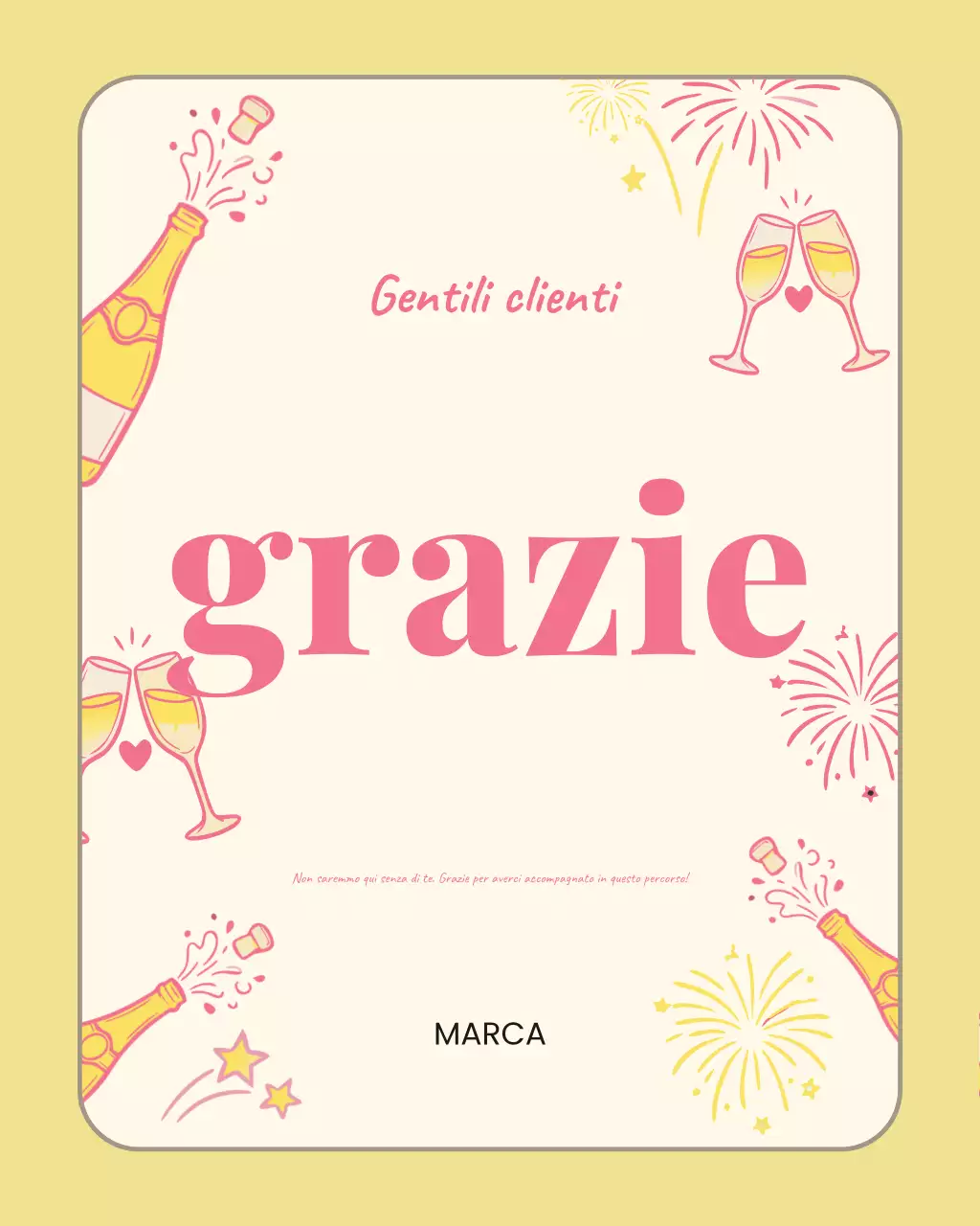 Post Instagram con biglietto di ringraziamento elegante beige