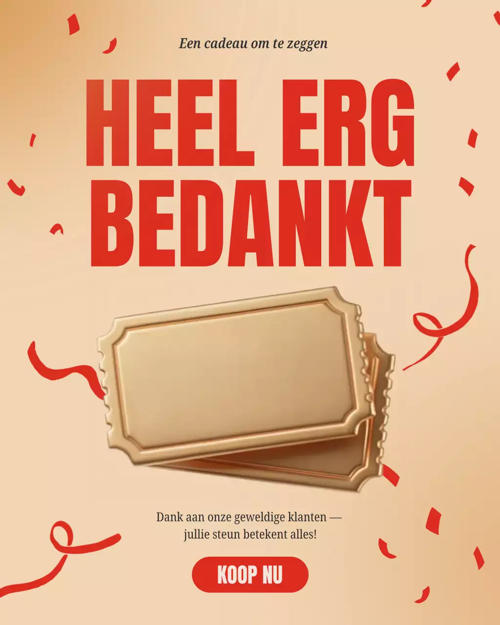 Beige Modern Bedankactie Instagram-post