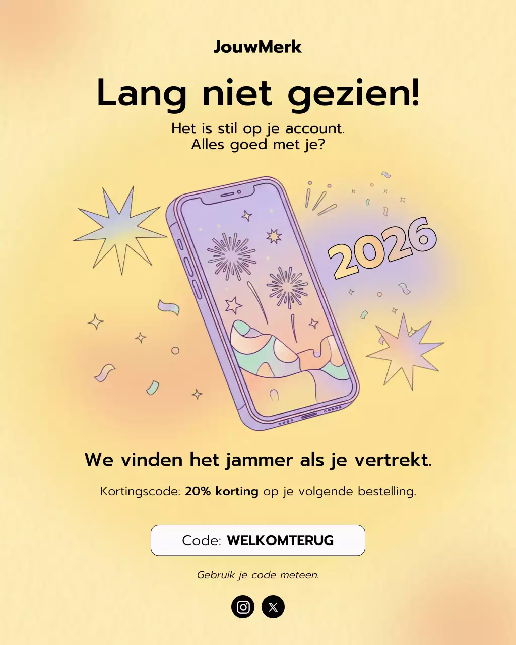 Beige Moderne Herverlovingsactie