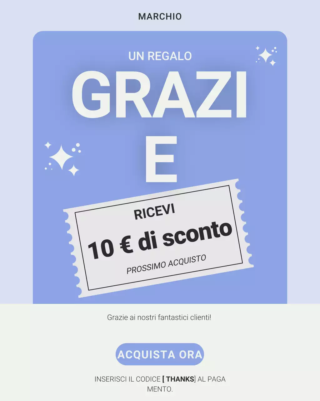 Post di Instagram di ringraziamento per la promozione Blue Modern