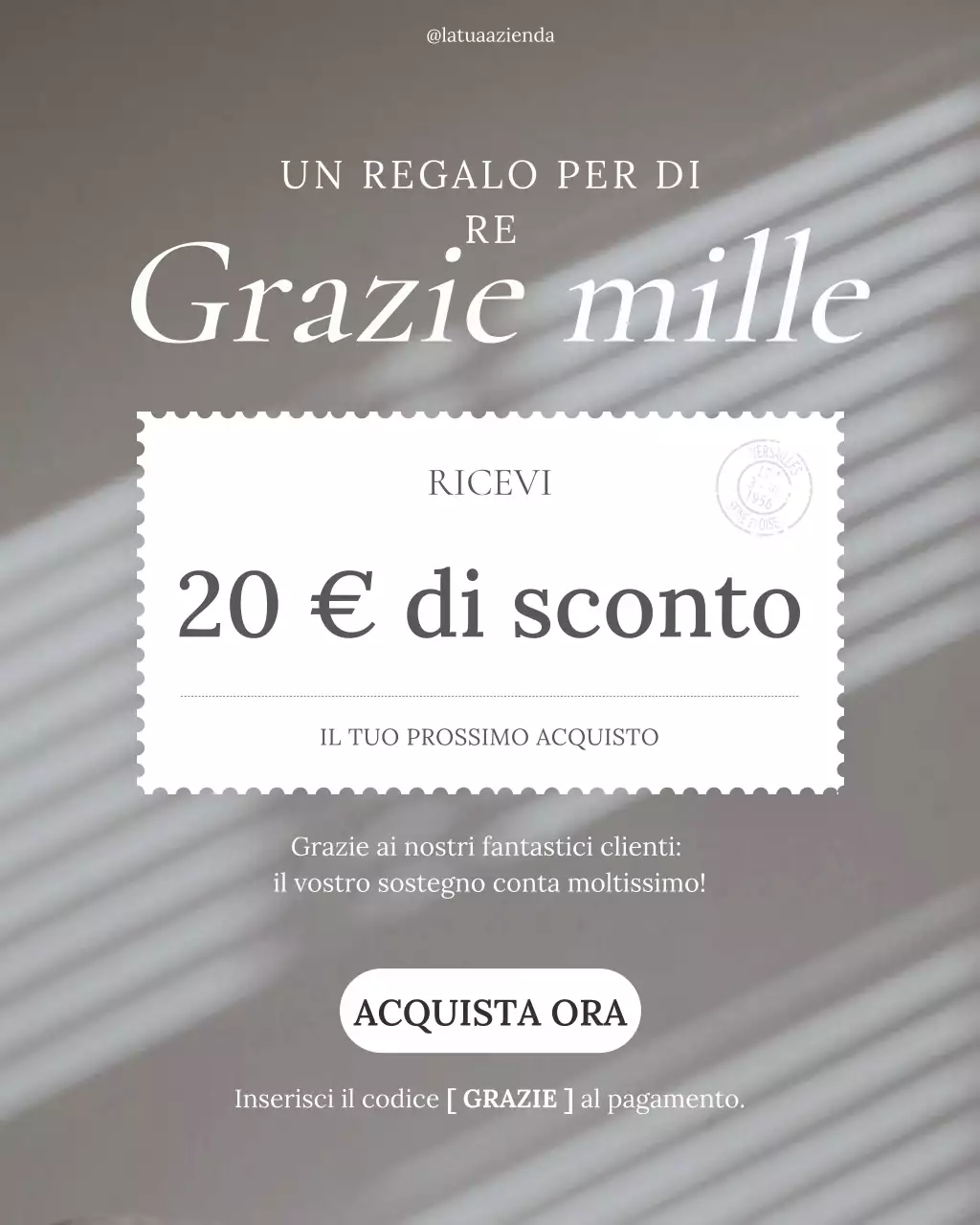 Post Instagram sulla promozione con sconto moderno beige