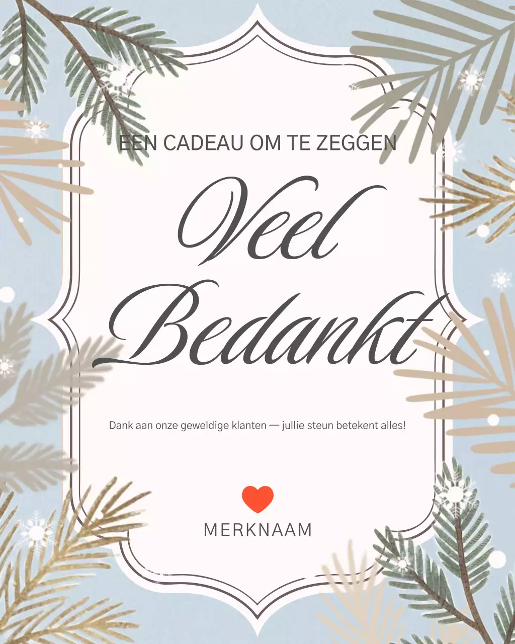 Beige elegante bedankkaart Instagram-post