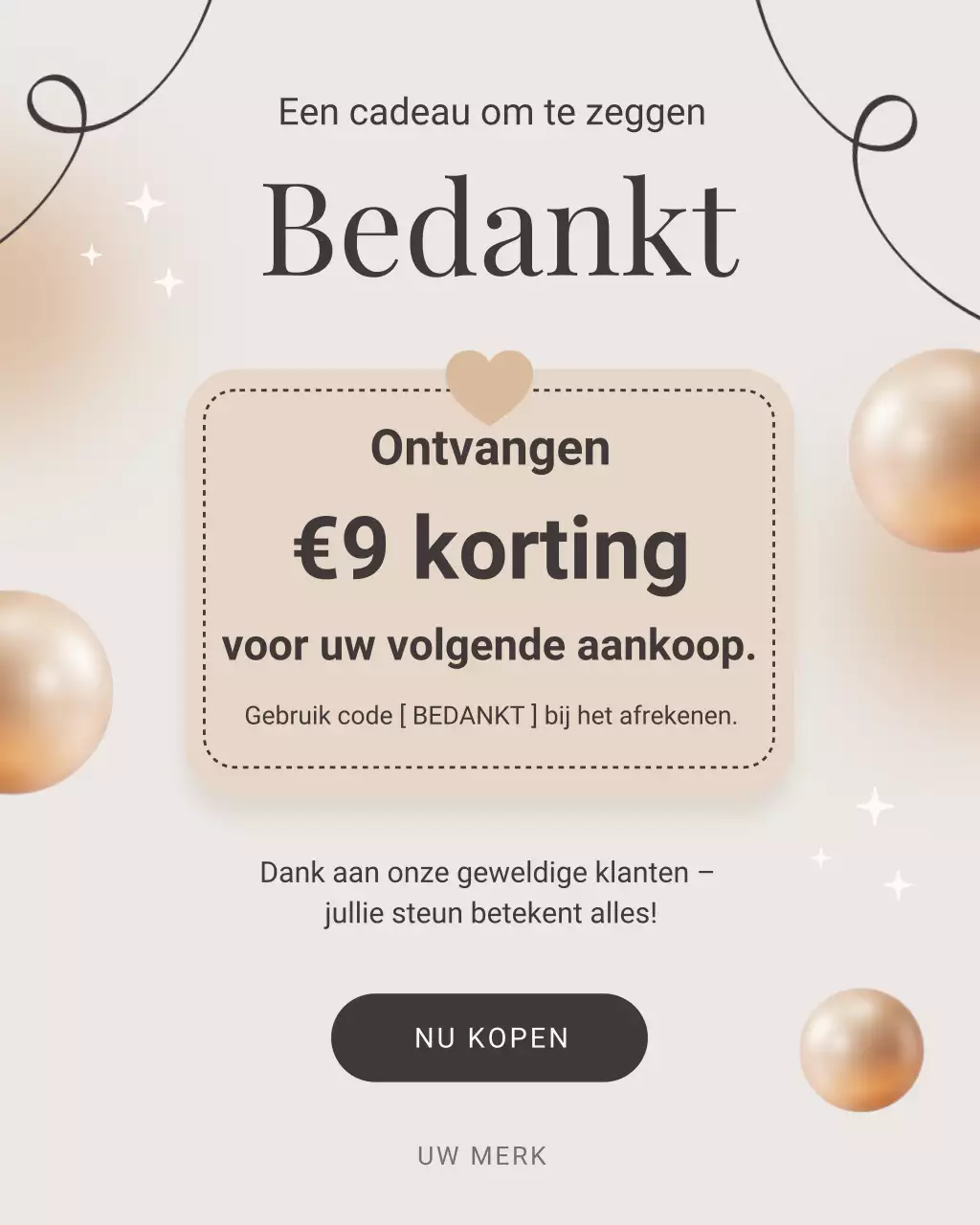 Beige elegante kortingsactie Instagram-post